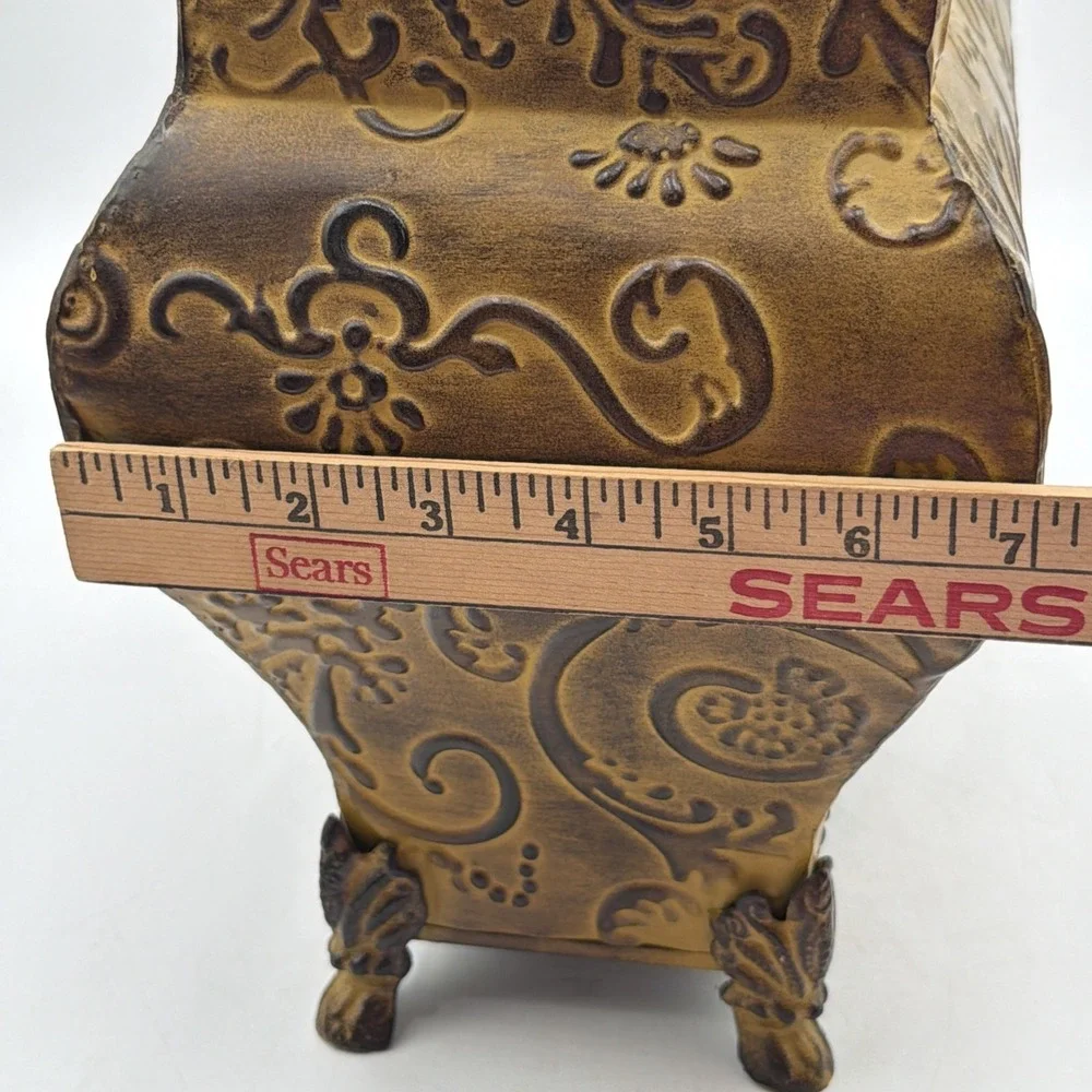 Vintage Ornate Tuscan Style Cachepot/Planter Mustard Gold Color French Style